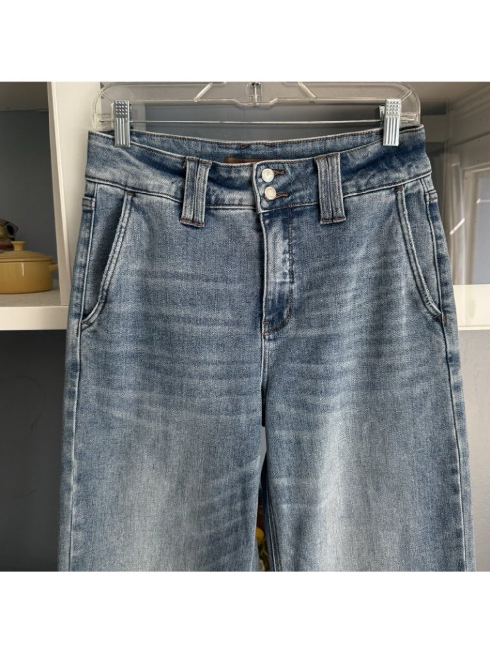 Judy Blue High Waisted Wide Leg Trouser Style Jean Size 5/27 - Picture 2 of 6